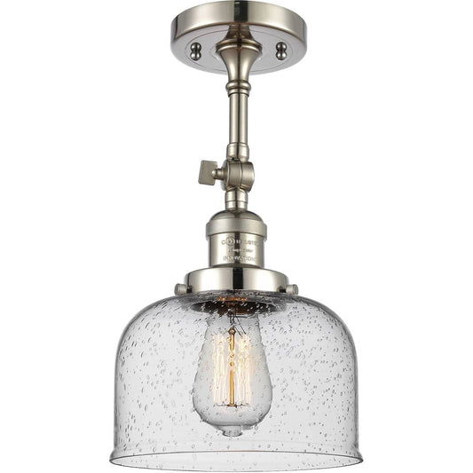 Innovations Lighting  201F-PN-G74-LED Franklin Restoration Large Bell Semi-Flush Mount