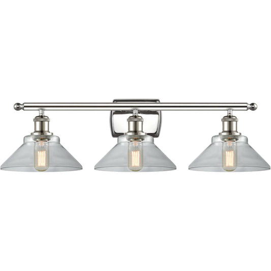 Innovations Lighting  516-3W-PN-G132-LED Ballston Orwell Bathroom Vanity Light Polished Nickel