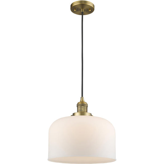 Innovations Lighting  201C-BB-G71-L Franklin Restoration Bell Mini Pendant Brushed Brass