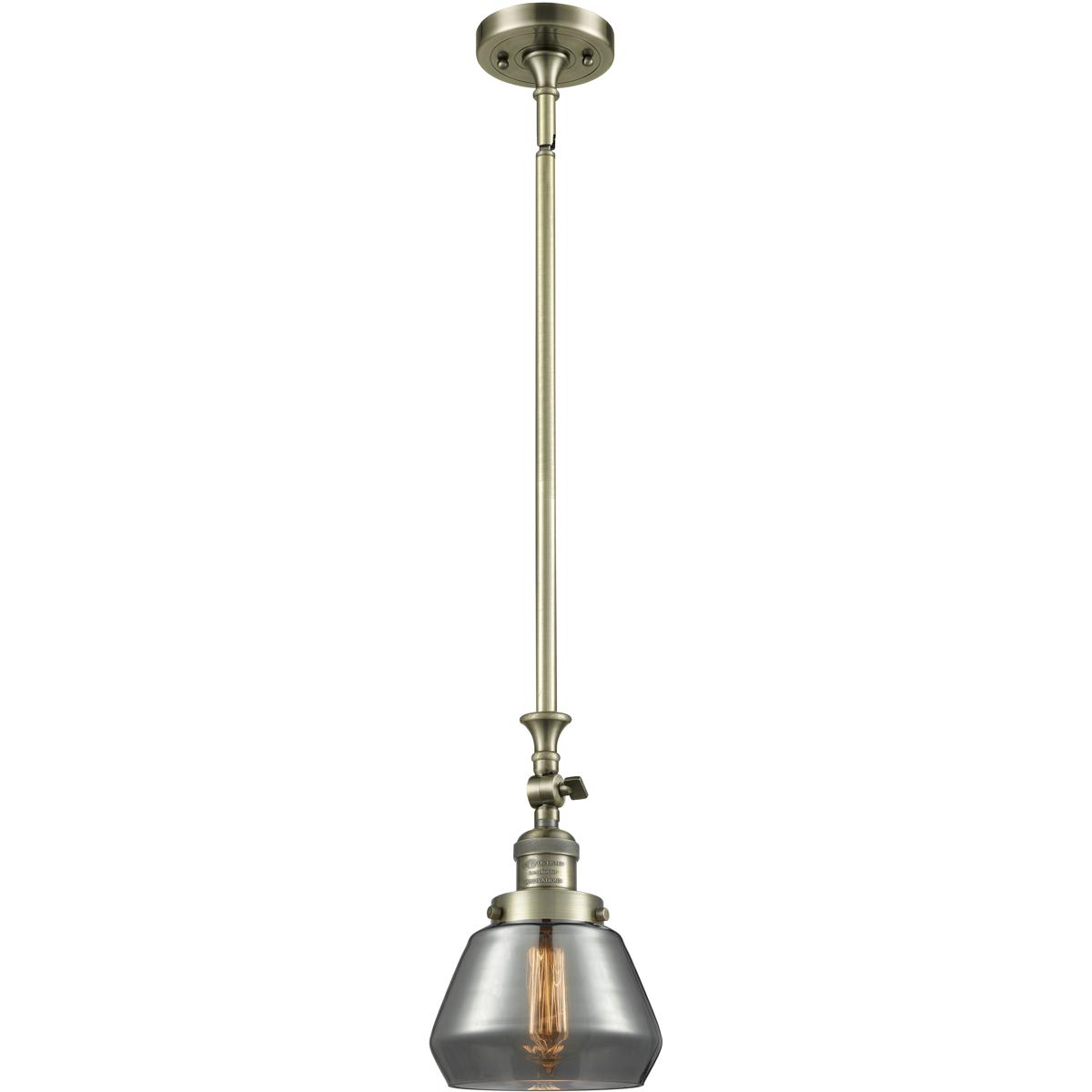 Innovations Lighting  206-AB-G173-LED Franklin Restoration Fulton Mini Pendant Antique Brass