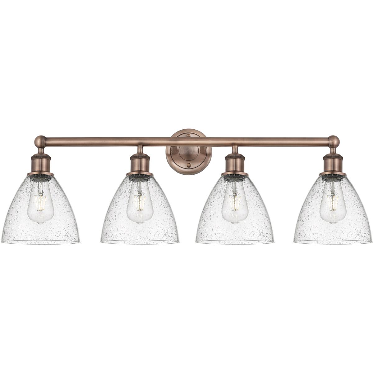 Innovations Lighting  616-4W-AC-GBD-754 Bristol Glass Bathroom Vanity Light Antique Copper