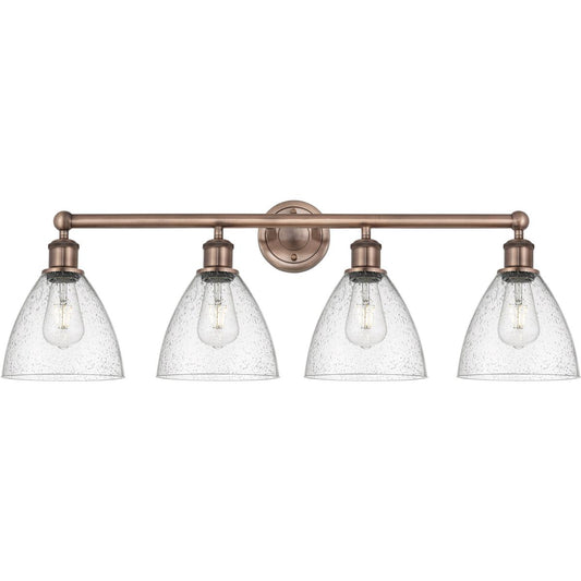 Innovations Lighting  616-4W-AC-GBD-754 Bristol Glass Bathroom Vanity Light Antique Copper