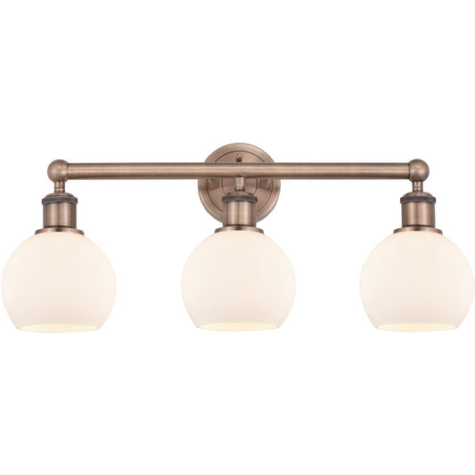 Innovations Lighting  616-3W-AC-G121-6 Athens Bathroom Vanity Light Antique Copper