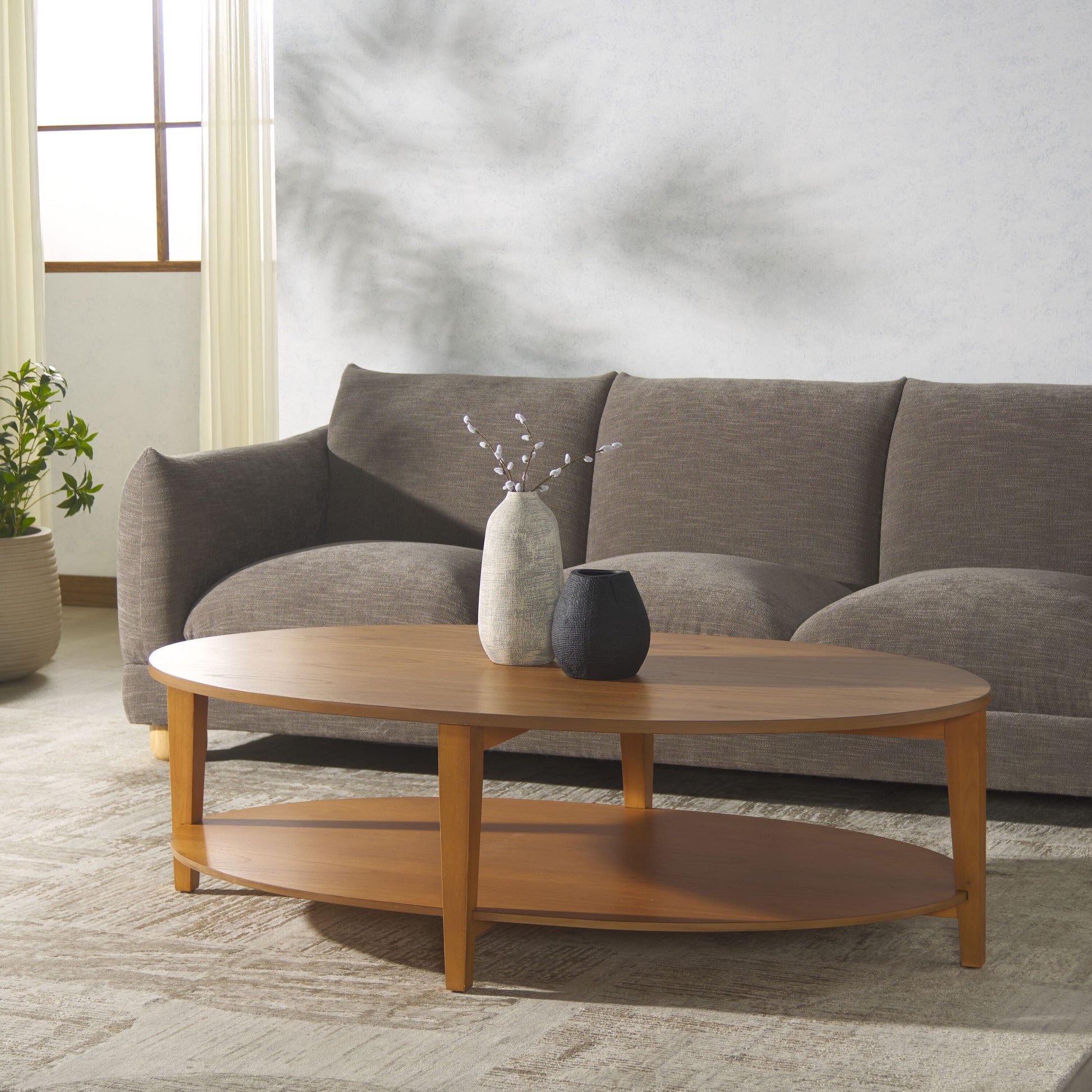 Safavieh  Leonardi Oval Wood Coffee Table/Natural