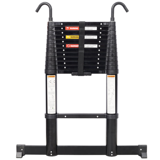 Dexmalle  12.5FT Telescopic Ladder Aluminum Ladder with Non-Slip Feet and Stable Hook