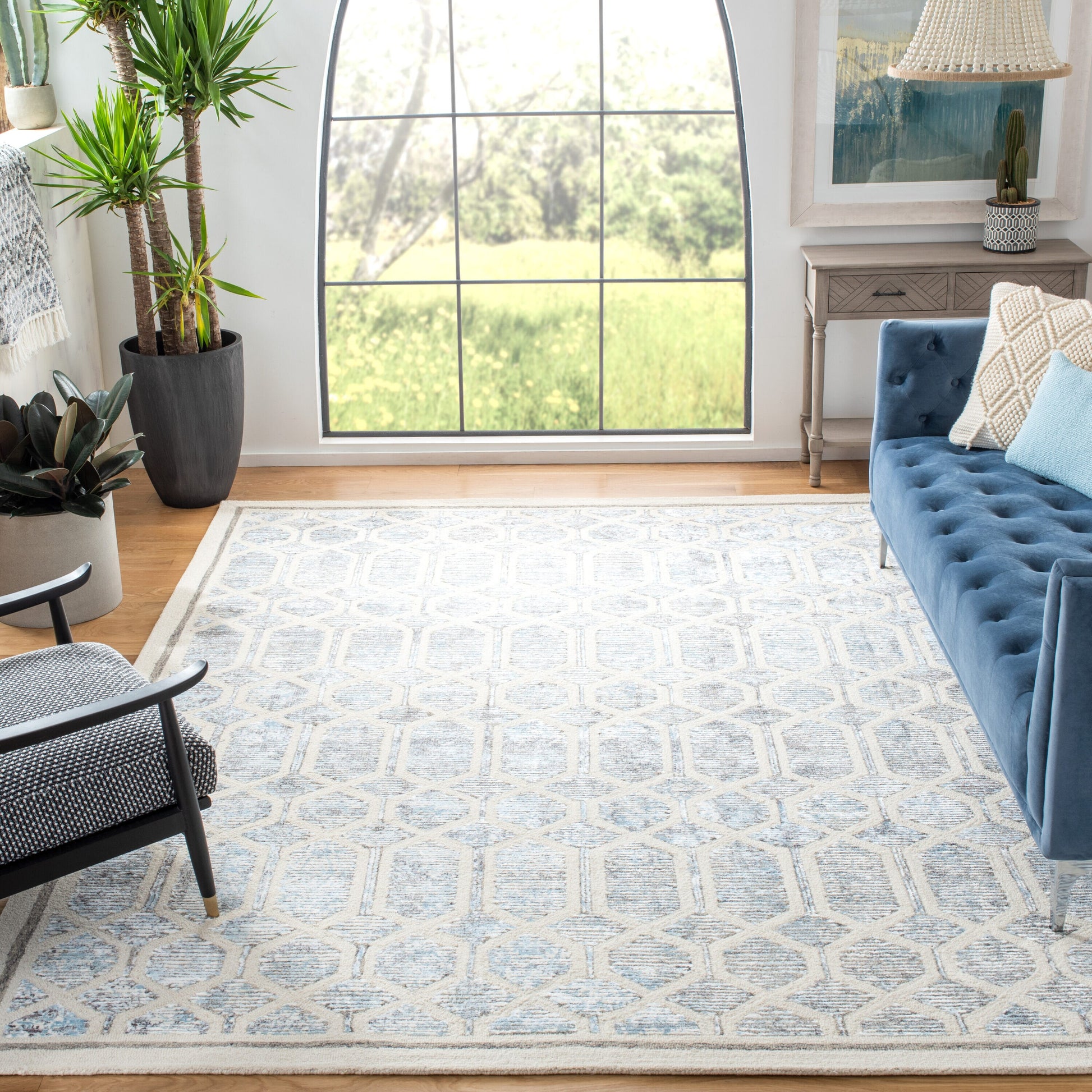 Safavieh  Artistry 665 Ivory/Blue Transitional 6ft x 9ft Medium Rectangle Rug
