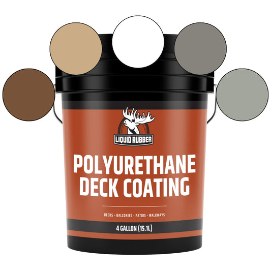 Liquid Rubber Polyurethane Deck Coating Smooth White Flat Exterior Porch and Floor paint ( 4-gallon )