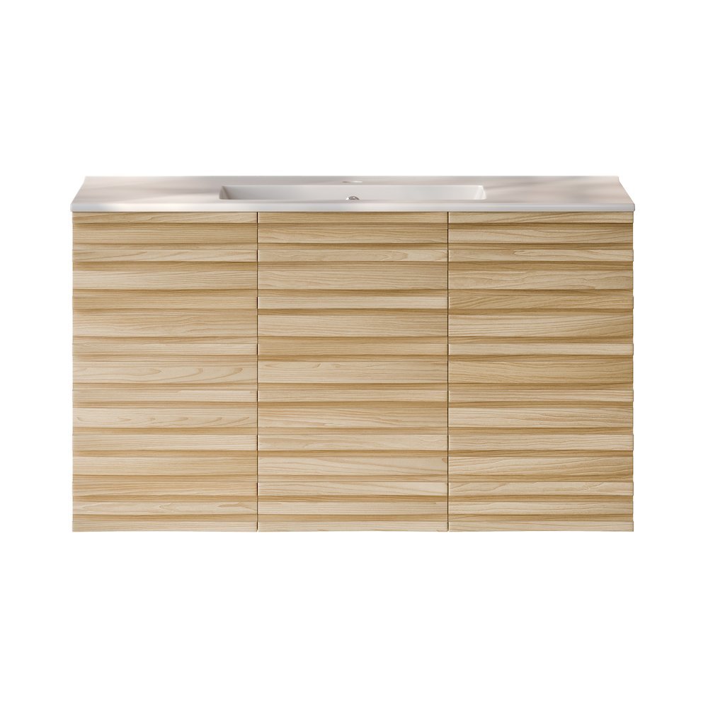 Swiss Madison Cascade 36 WallMounted Bathroom Vanity in Natural Oak with Sink Top