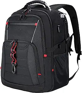 KROSER Travel Laptop Backpack 18.4 inch XXXL Computer Backpack Stylish College Backpack with RFID Pockets USB Charging Port REFLECTIVE STRIPS Water-Repellent Daypack for Business/Men