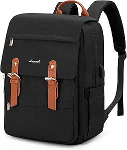 LOVEVOOK Laptop Backpack Purse for Women Vintage Travel Computer Backpack Fashion 17 Inch Airline Approved Carry on Backpack Large Teacher Nurse Bag for Work Business College, Black