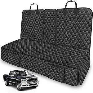 Dog Car Seat Cover for Back Seat Compatible with Dodge RAM 1500 2500/Ford F150 F-150 F250 2000-2025 2026 Accessories, Non-Slip Pet Bench Backseat Covers for Large Pickup Trucks