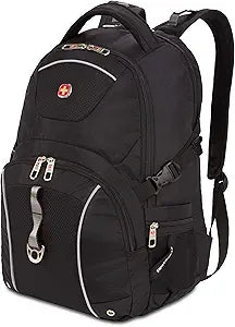 SwissGear 3258 Laptop Backpack, Fits Most 17 Inch Laptops, Secure Computer Sleeve for Travel, Work, School, Men's and Women's - Black