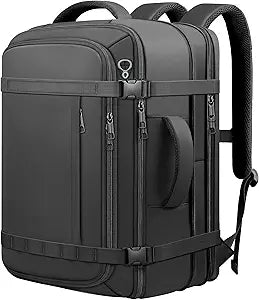 Carry On Backpack, Expandable Large Capacity Travel Backpack 5060L with USB Cable Port, Fits 18.4 Inch Laptop,Anti Theft Water Resistant Travel Carry on Backpack for Men Women, Flight Travel, Black