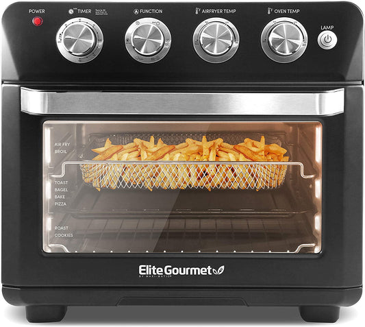 Elite Gourmet Deluxe 25L Air Fryer Oven (Black)